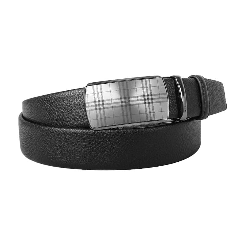Stylish Checkered Buckle Leather Gear Belt For Men SB-IB050