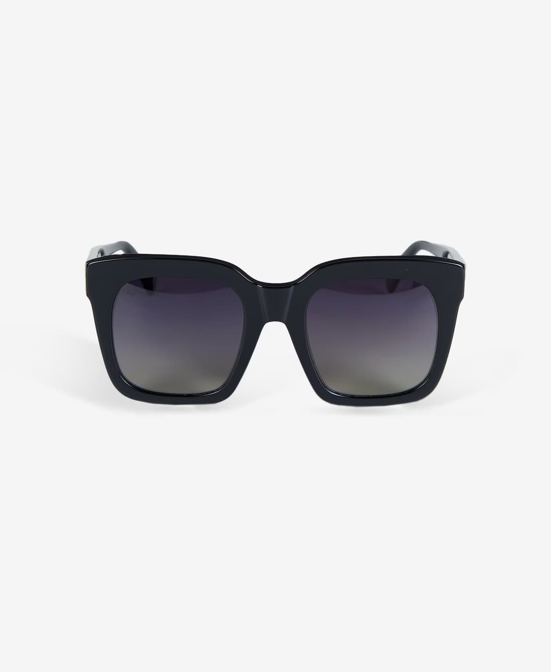 Oversized Shiny Black Women's Sunglasses