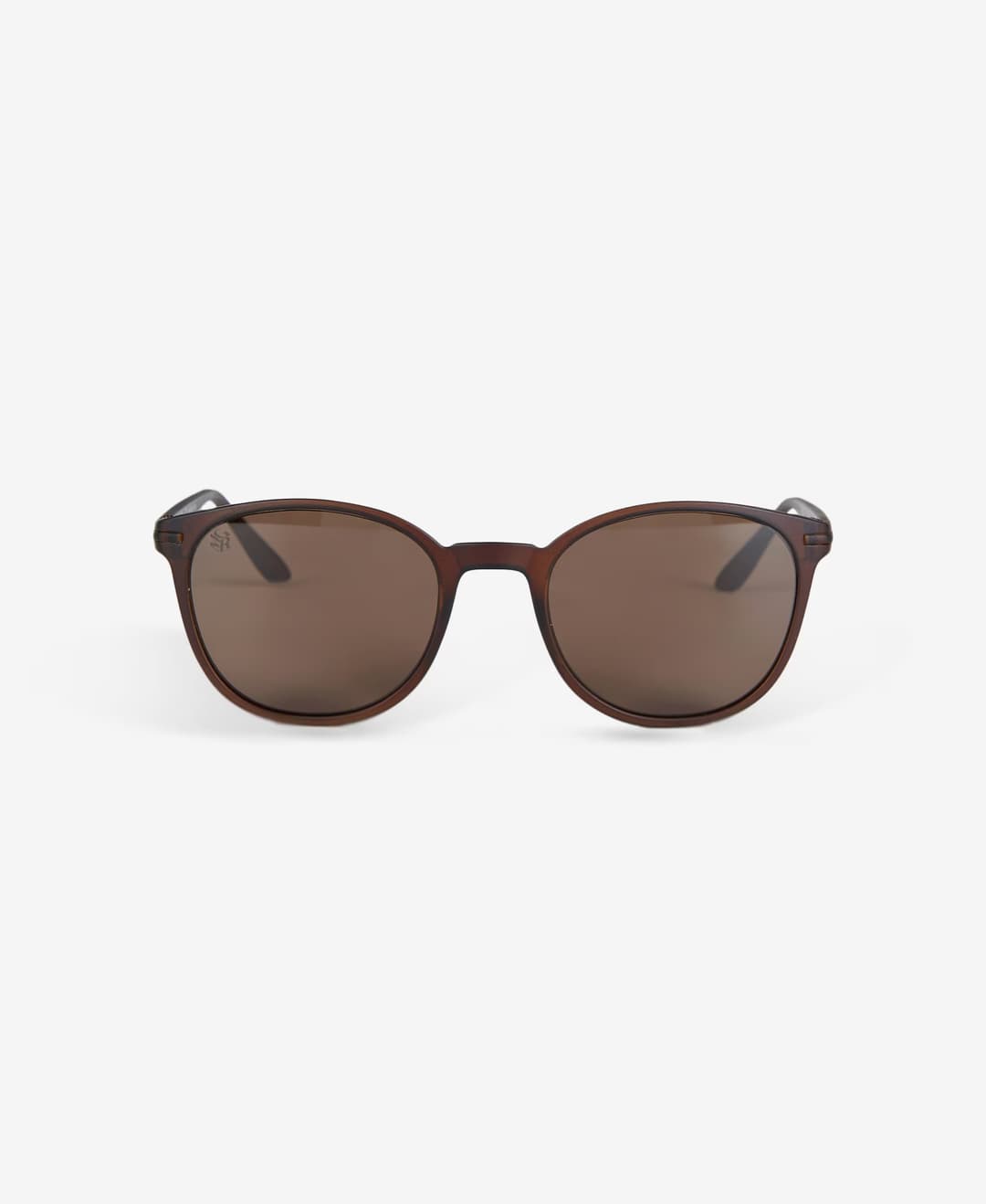 Round Matte Brown Unisex Sunglasses