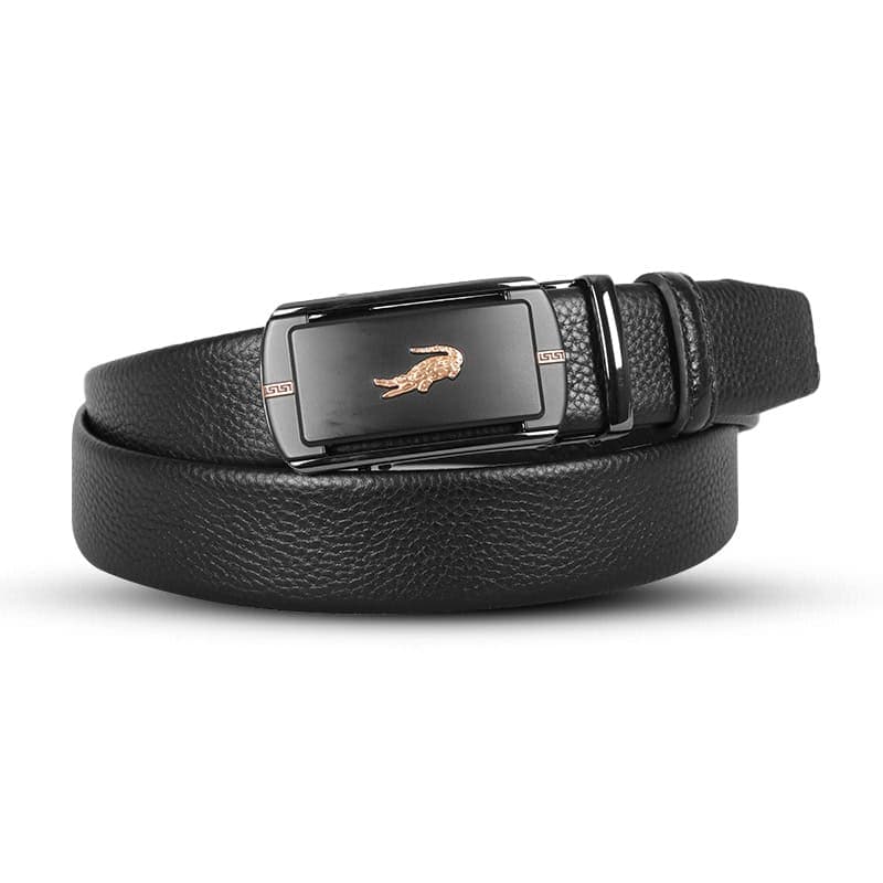 Croco Style Black Leather Gear Belt For Men SB-IB067